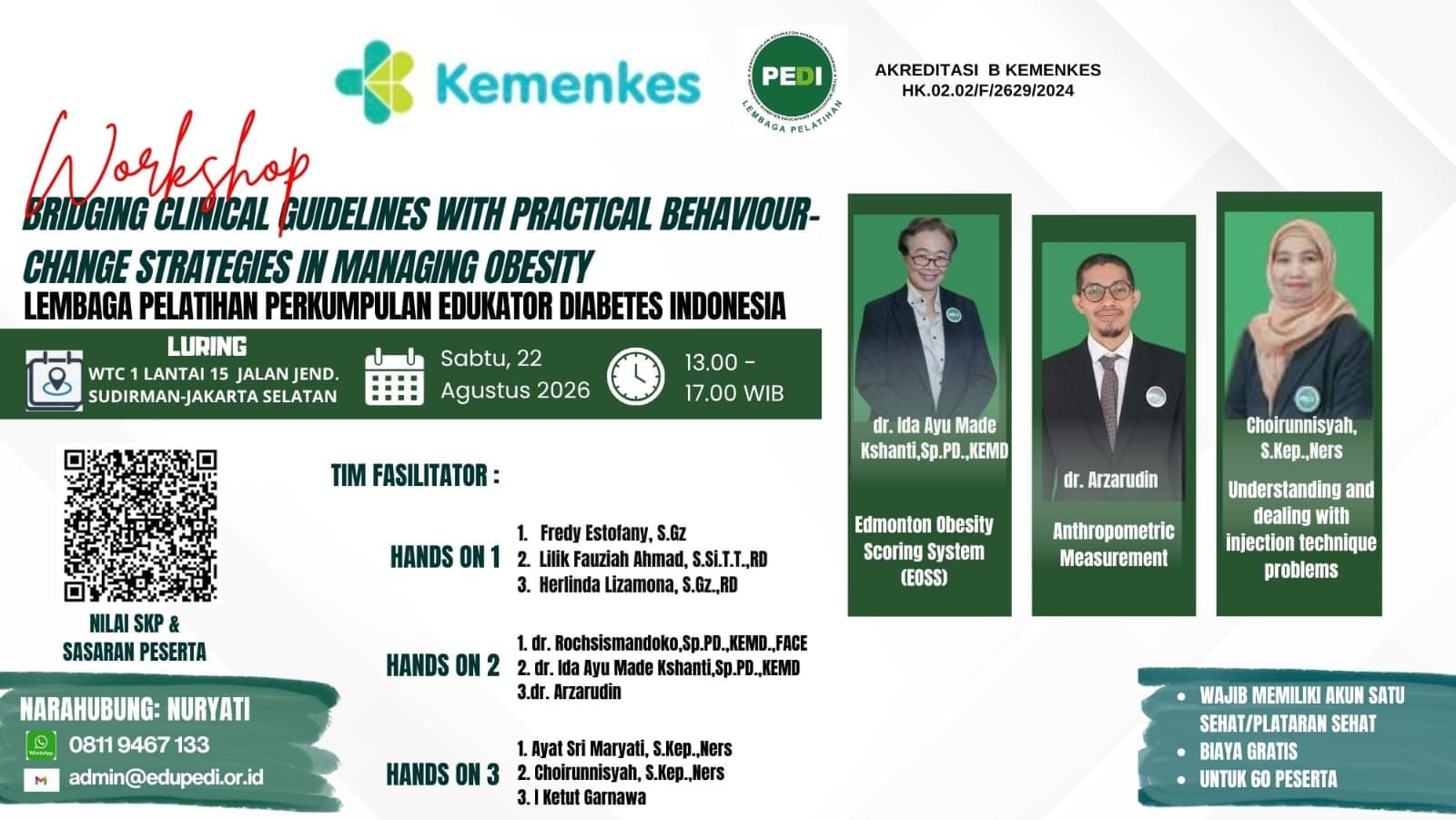 Workshop Bridging Clinical Guidelines with Practical Behaviour-Change Strategies in Managing Obesity